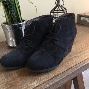 Black Wedge Bootie